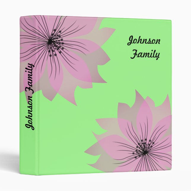Elegant lilac flower 3 ring binder (Front/Spine)