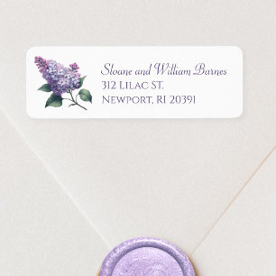 Elegant Lilac Flower Branch Pretty Return Address