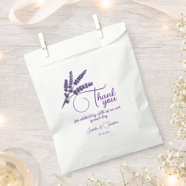 Elegant Lilac Flowers Wedding  Favour Bag (Clipped)