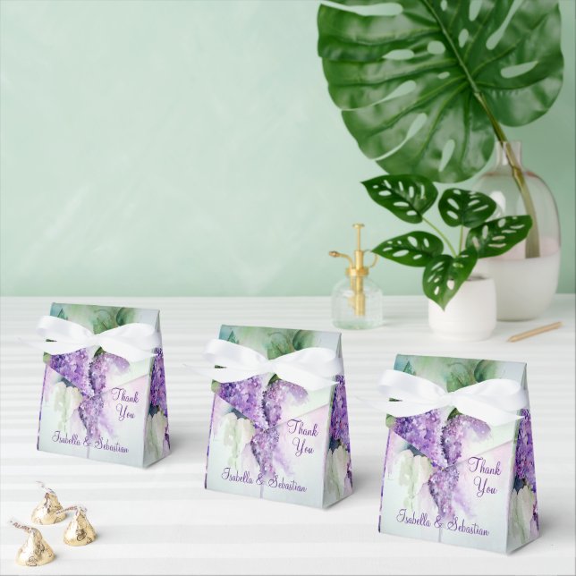 Elegant Lilac Flowers Wedding Favour Boxes (Multiple)
