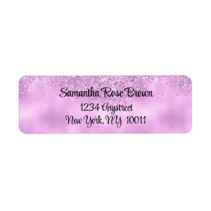 Elegant  Lilac Glitter & Foil Return Address Label