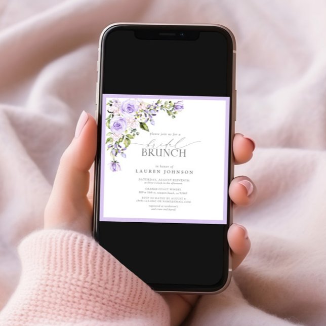 Elegant Lilac Lavender Botanical Bridal Brunch Invitation (Creator Uploaded)