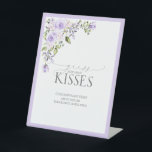 Elegant Lilac Lavender Floral How Many Kisses Pedestal Sign<br><div class="desc">Welcome your guests to the bridal shower with this stunning Elegant Lilac Lavender Floral How Many Kisses Pedestal Sign! Featuring an eye-catching rose watercolor florals design, in a sophisticated lilac and lavender colour scheme, this pedestal sign brilliantly showcases hand written calligraphy and elegant serif typography. This beautiful piece of art...</div>