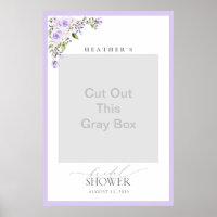 Elegant Lilac Lavender Floral Shower Photo Booth