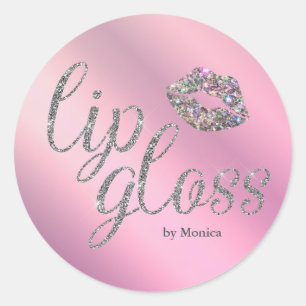 Elegant Lilac Lip Gloss Business Classic Round Sticker