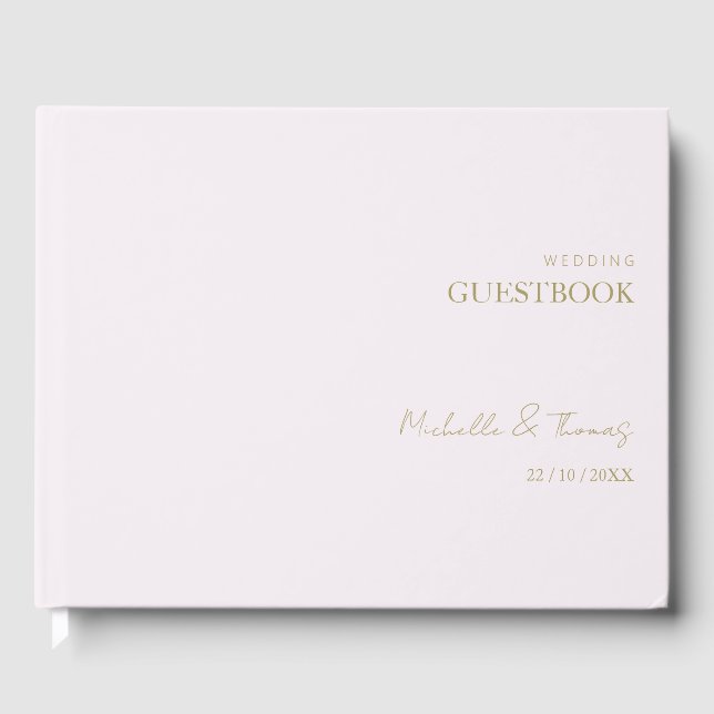 Elegant Lilac Minimalist Guest Book (Front)