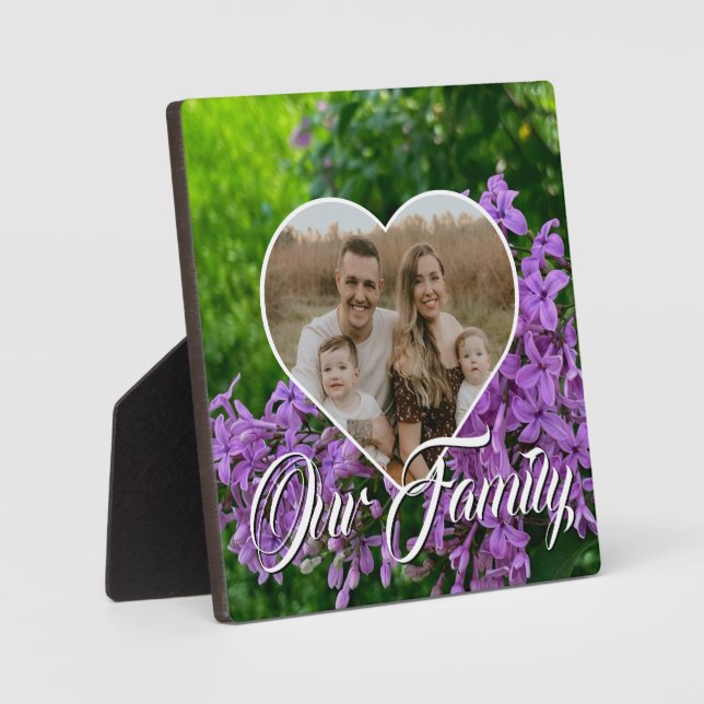 Elegant Lilac photo Template Plaque (Front)