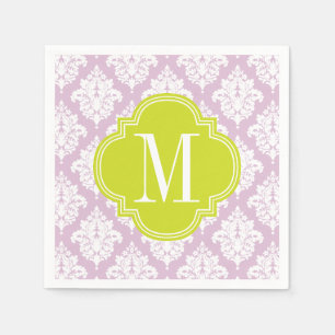 Elegant Lilac Purple Damask Personalized Napkin