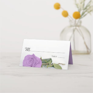 Elegant Lilac Purple Rose Wedding Write-In Place Card