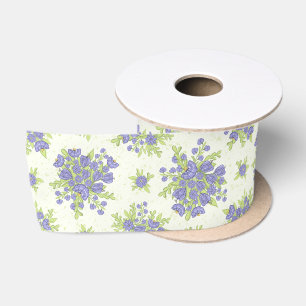 Elegant Lilac Purple Spring Floral Satin Ribbon