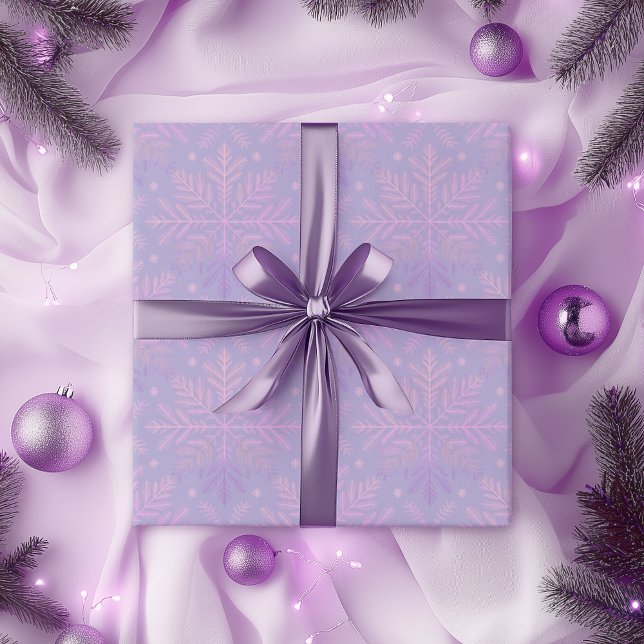 Elegant Lilac Snowflake Christmas Pattern Wrapping Paper (Creator Uploaded)