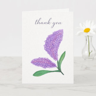 Elegant Lilac Watercolor Thank You Card