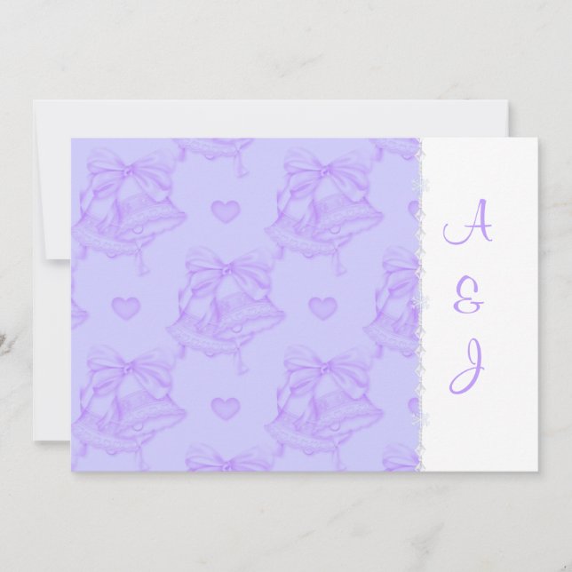 ELEGANT LILAC WEDDING BELLS INVITATION (Front)