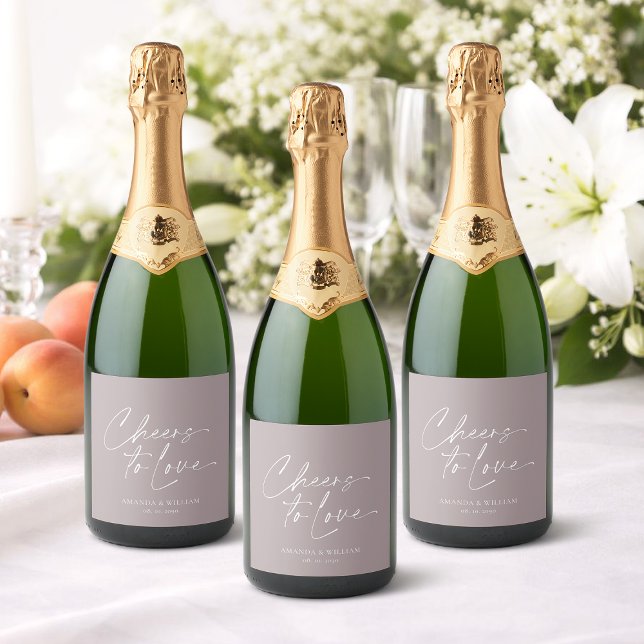Elegant Lilac Wedding Champagne Bottle Label (Creator Uploaded)