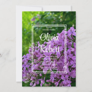 Elegant lilacs purple lavender Wedding  Invitation