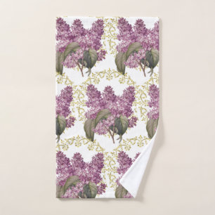 Elegant Lilacs with Gold Filigree Guest Bathroom  Hand Towel