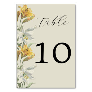 Elegant Lily Florals Wedding Table Number