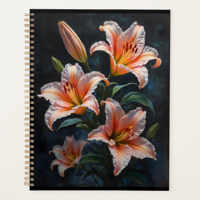 Elegant Lily Flower Art – Premium Prints & Unique  Planner (Front)