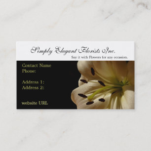 Elegant Lily Flower Business Cards