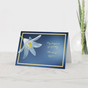 Elégant Lily Flower Penser de vous Carte de Sympat