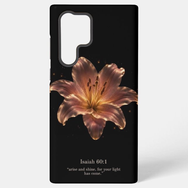 Elegant Lily Flower Scripture Phone Case (Back)