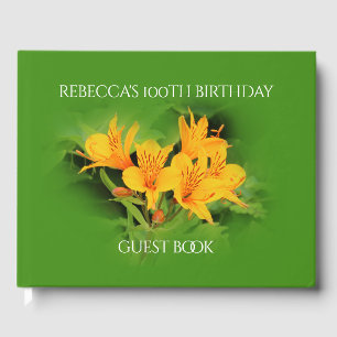 Elegant Lily of the Incas 100th Birthday Guest Book