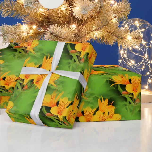 Elegant Lily of the Incas Alstroemerias Wrapping Paper (Holidays)