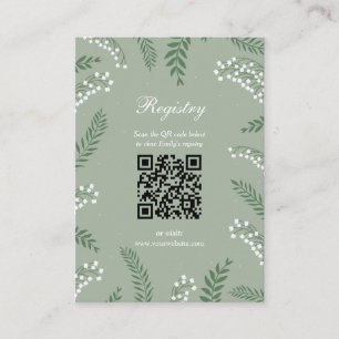 Elegant Lily of the Valley Bridal Shower Registry Enclosure Card