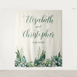 Elegant Lily of the valley Floral Wedding Tapestry