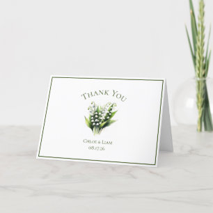 Elegant Lily of the Valley Flower Wedding Thank You Card