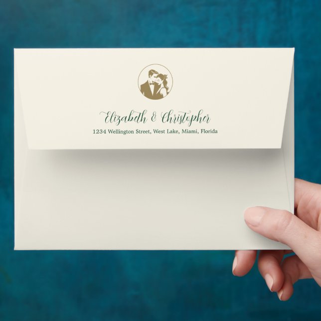 Elegant Lily of the valley Flowers Wedding Envelope (Hand)