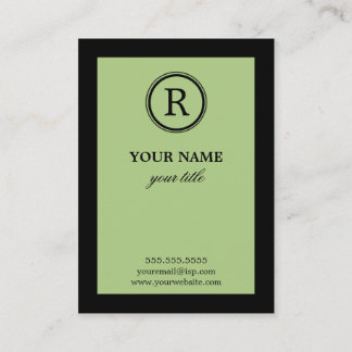 Elegant Lime & Black Monogram Profile Card
