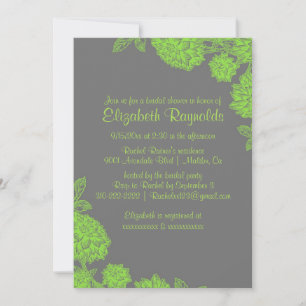 Elegant Lime Green Bridal Shower Invitations