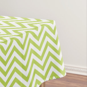 Elegant Lime Green Chevrons Pattern Tablecloth