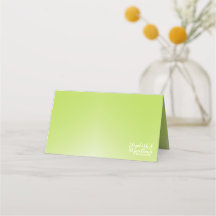 Elegant Lime Green Ombre Place Card or Escort Card