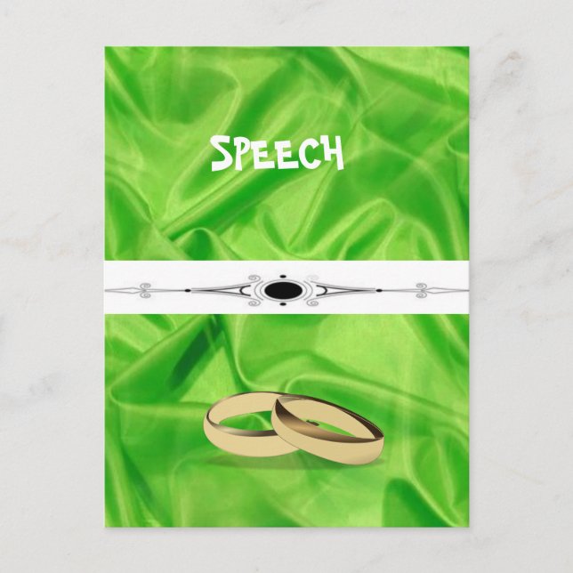Elegant`Lime Green Silk Effect Wedding Postcard (Front)