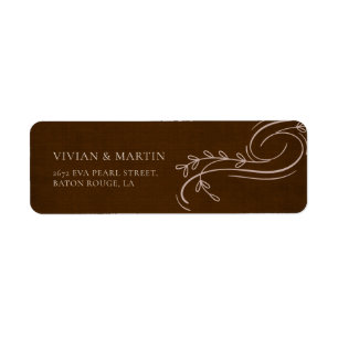 Elegant Linen Espresso Brown Return Address