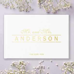 Elegant Lines Mr and Mrs Wedding Guest Book