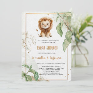 ELEGANT LION BABYSHOWER INVITATION