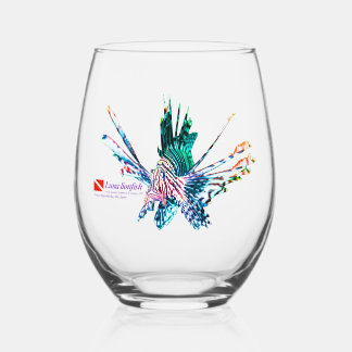 Elegant Lionfish Stemless Wine Glass