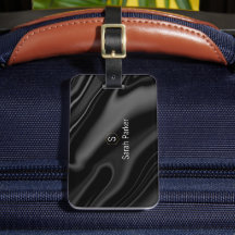 Elegant liquid black Acrylic Luggage Tag