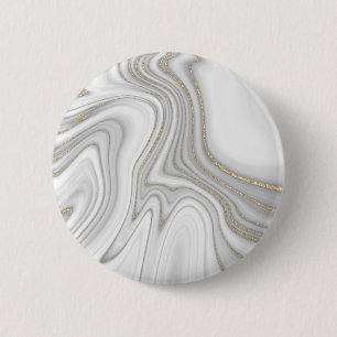 Elegant liquid gold glitter marble pattern 2 inch round button