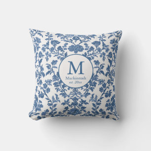 Élégant Lit Bleu Monogramme Lève Oreiller