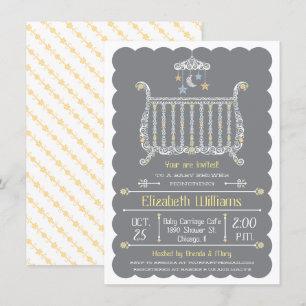 Élégant lit — Invitation Baby shower