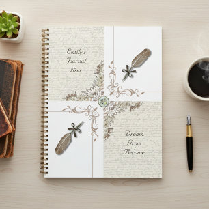 Elegant Literary Quill Aspiring Writer’s Journal