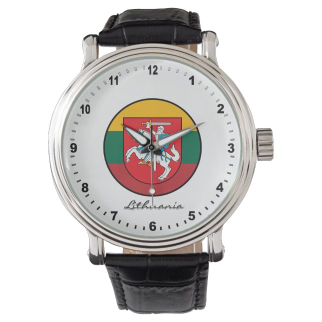 Elegant Lithuania Watch & Lithuanian Flag (Front)
