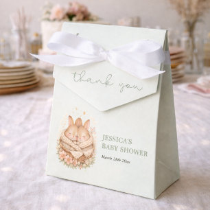 Elegant Litlle Bunnies Baby Twin Shower Favor Box