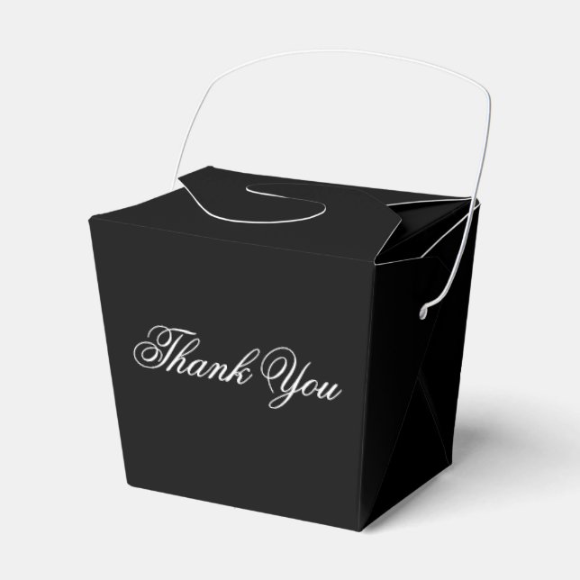 Elegant Little Black Box Wedding Guest Favour (Front Side)