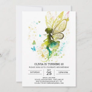 Elegant Little Fairy Birthday Invitation
