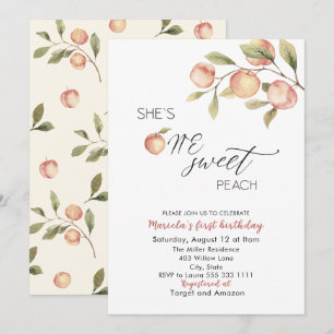 Elegant Little Peach Watercolor Baby Shower Invitation